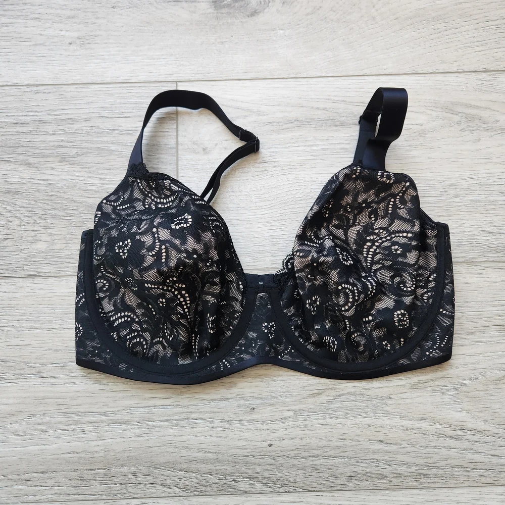 Soma Black Enticing Lift Unlined Full Coverage Lace Bra Womens 32DDD Nwt - Picture 1 of 8